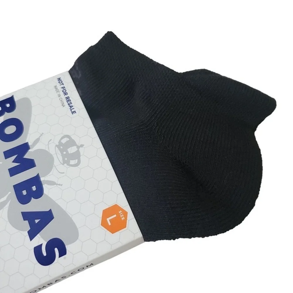 Bombas ankle socks tech ankle 5 pairs women/men sz large honeycomb cushion black